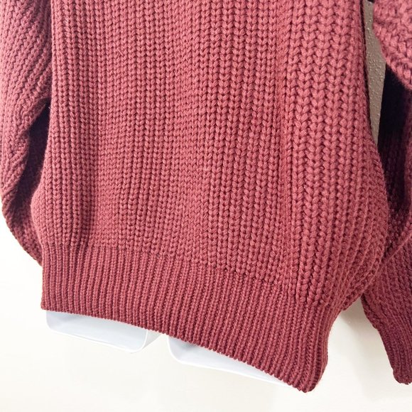 Mountain Tek Sweater Men Medium Maroon Knit Pullover Crew Heavyweight Vintage - Picture 5 of 9